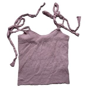 Nation LTD Lavender Purple Ruched Tie Sleeveless Tank Top